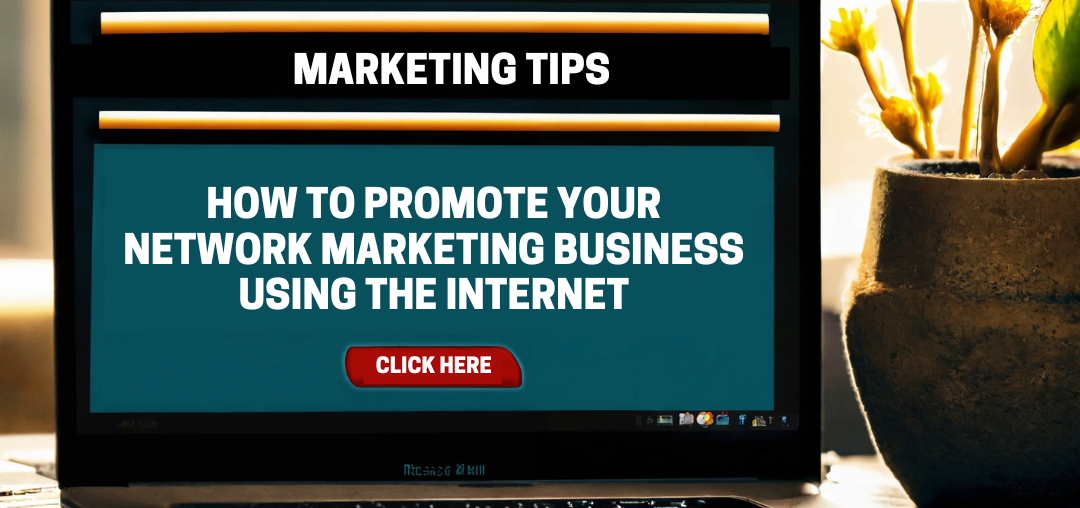 Image displaying a computer with a network marketing landing page